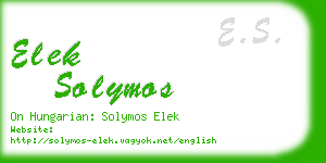 elek solymos business card